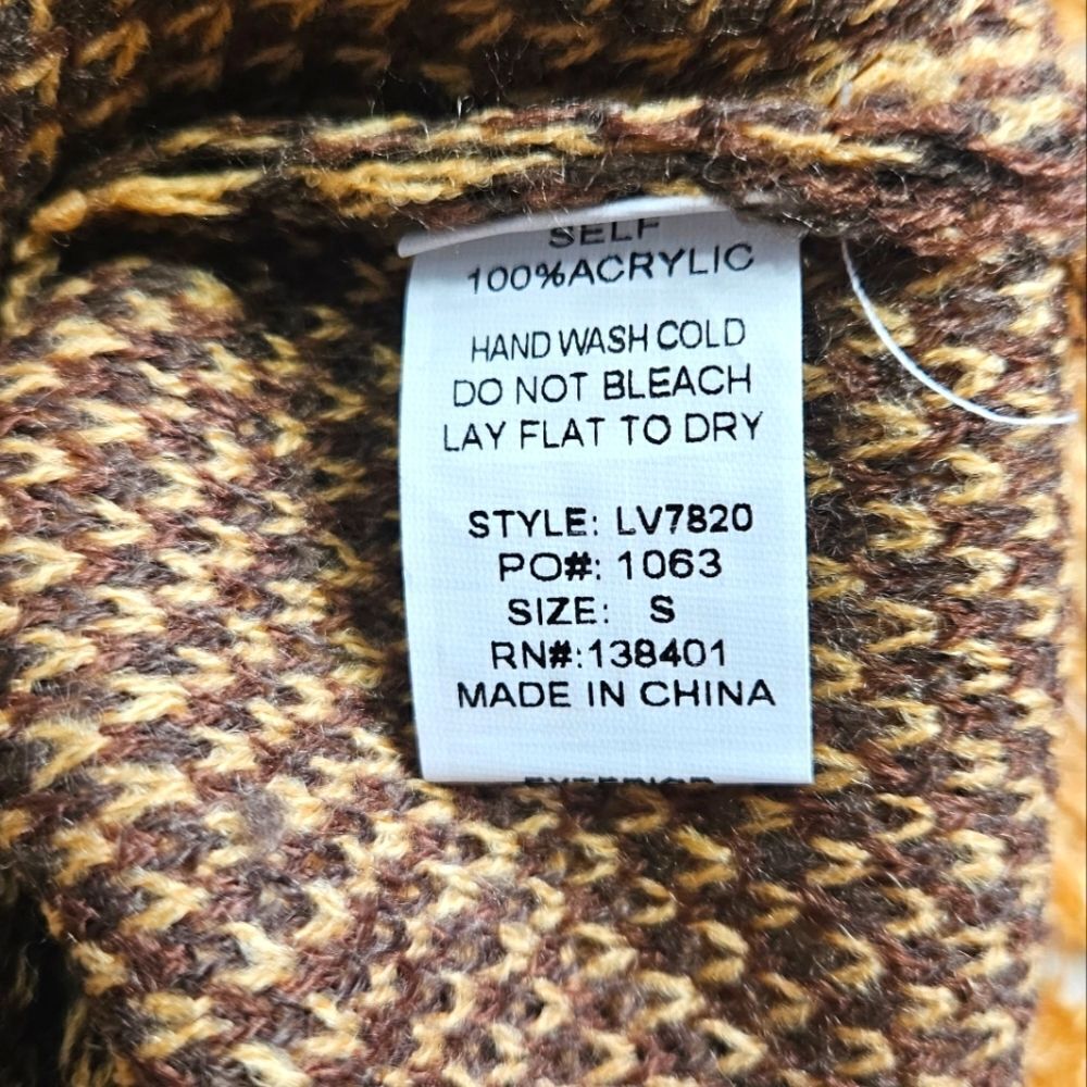 L love Leopard Print Distressed Frayed Oversized Crewneck Sweater Women's Small - Picture 9 of 9